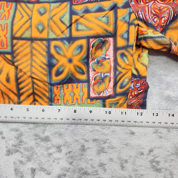 Vintage Sunset Highway Swim Trunks Mens M Orange Tribal Floral Surf Lined Shorts - Picture 9 of 10